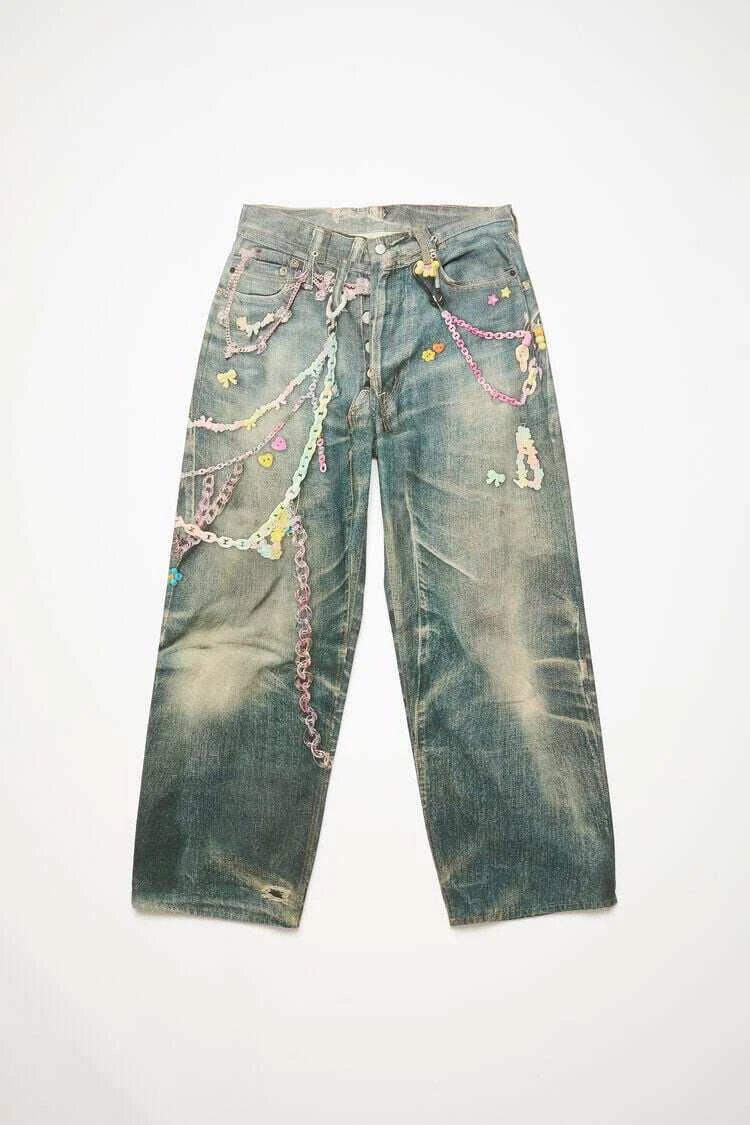 [Spot Seconds] Acn Studio 3D Digital Printed Jeans Baggy Baggy Pants King of '25