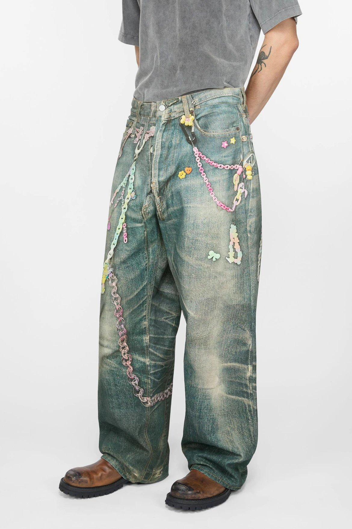 [Spot Seconds] Acn Studio 3D Digital Printed Jeans Baggy Baggy Pants King of '25